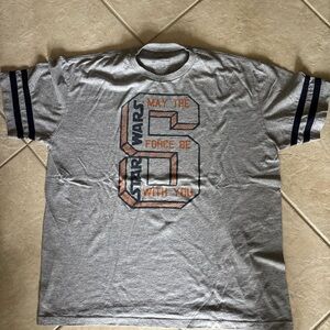 Star Wars Gray Tee with Navy Accents